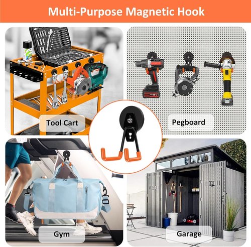 ENUODA Strong Magnetic Hooks - Heavy Duty Utility Storage Hooks for Garage | 4 Pack for Tools & Ladders