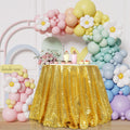 SquarePie Sequin Tablecloth Round Gold 132 Inch Sparkly Table Linen for Wedding Birthday Party Christmas