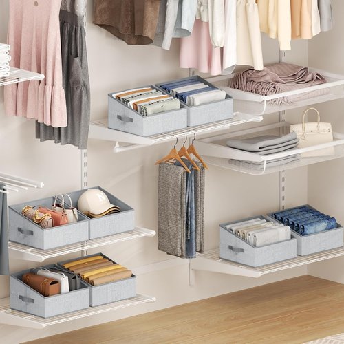 DIMJ Closet Storage Bins - Collapsible Fabric Baskets for Organizing Shelves | Trapezoid Design for Toys, Books, and More