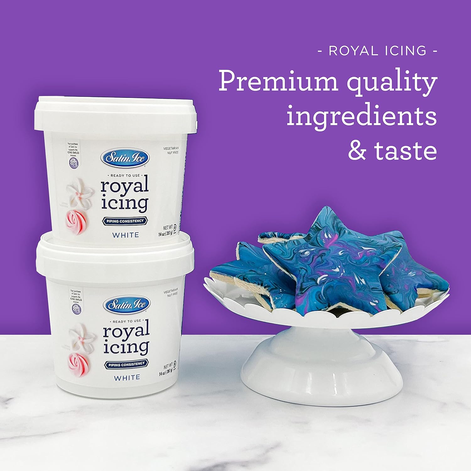 RTU Royal Icing by White - 14oz Pail for Perfect Cake Decorating | Easy to Use