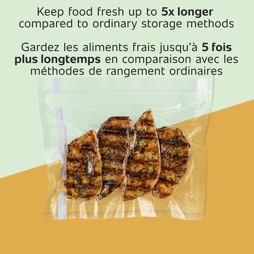 FoodSaver Vacuum Sealer Bags - Custom Length, 5 Count Rolls for Airtight Food Storage & Sous Vide