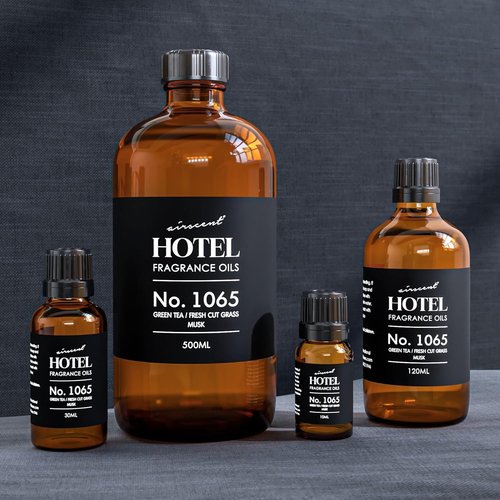 AirScent Hotel Diffuser Oil No. 1065 - Green Tea & Fresh Cut Grass - Premium Fragrance for Diffusers | 10 mL Glass Dropper Bottle
