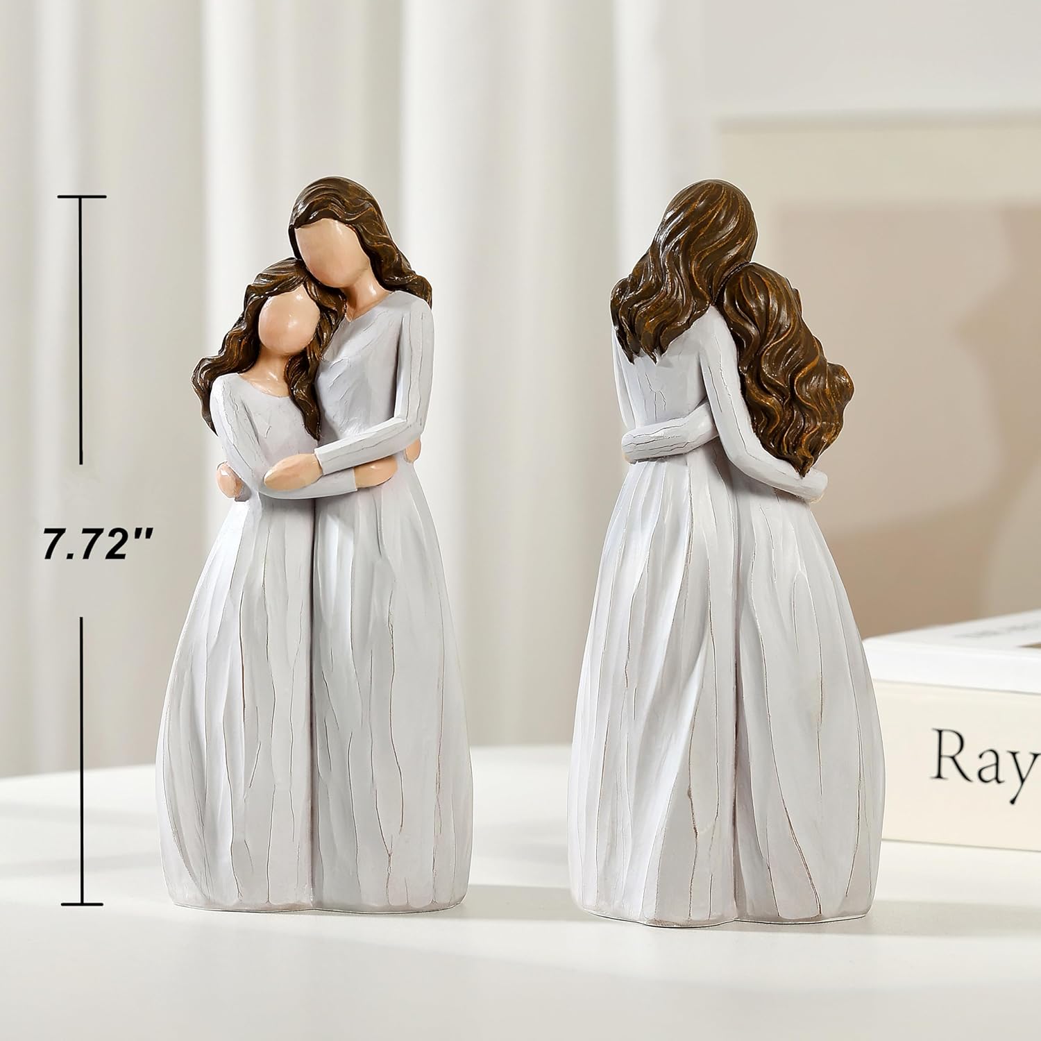 Regine Switzerland Warm Hug Mother's Day Figurine - Solid Resin Mother & Daughter Statue | 7.7" Keepsake Gift in Luxury Box