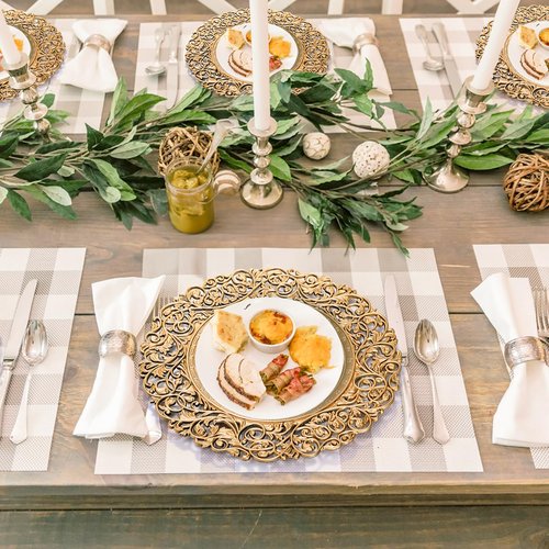 Foraineam Gold Charger Plates Set of 12, 13" Round Plastic Dinner Chargers, Decorative Hollowed Out Flowers Serving Plates for Table Setting, Catering, Wedding, Party, Event