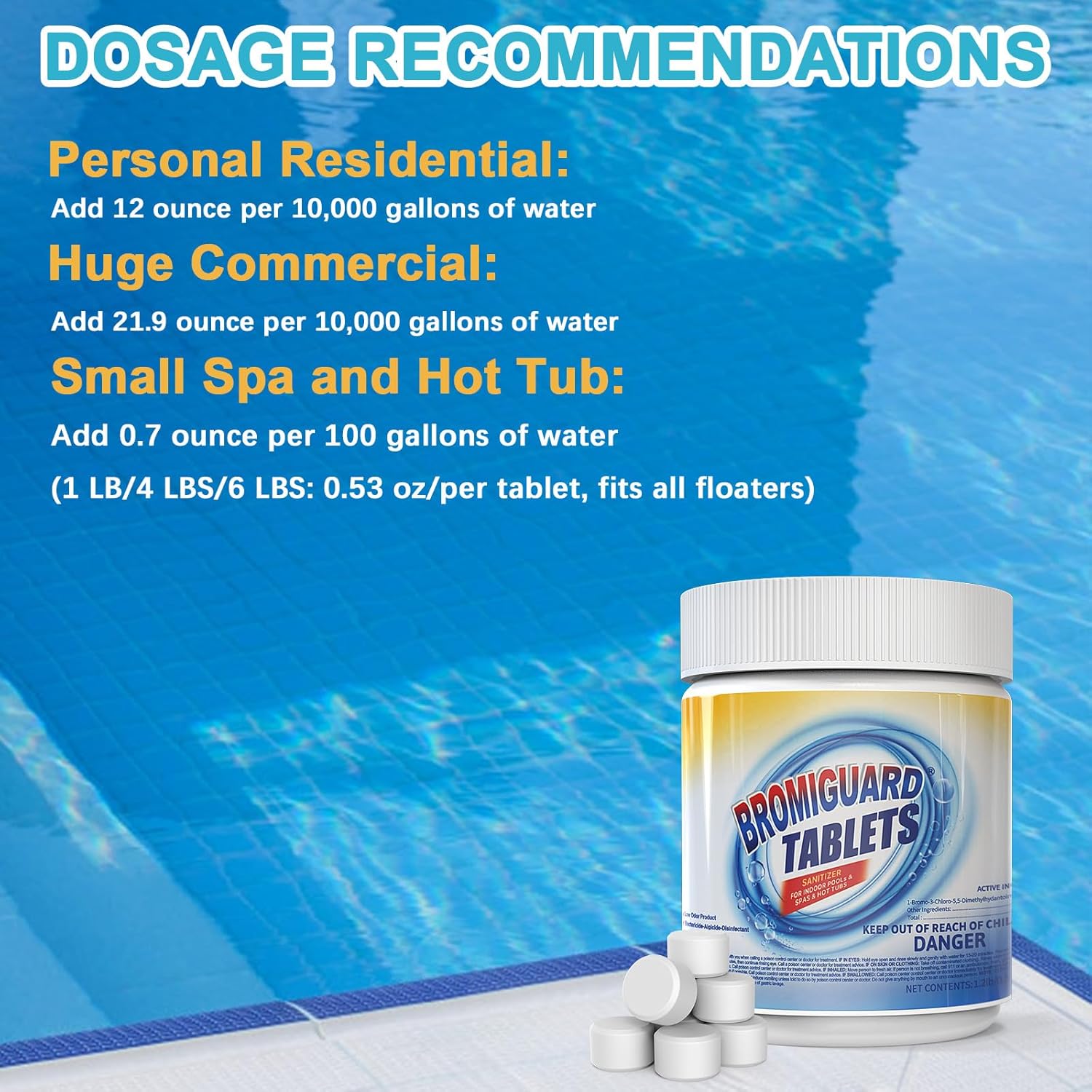 Skiennix Bromine Tablets - 1.2LB Hot Tub Tablets for Soft Water Feel | No Chlorine Odor Alternative