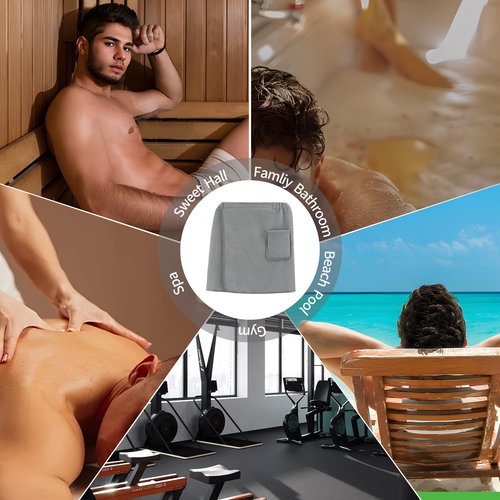 MICROFI New Microfiber Bath Wrap for Men, Waffle Weave, One Piece, 20 x 58 inches