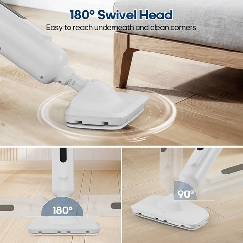 NEWBULIG Steam Mop - Lightweight Floor Cleaner for Hardwood, Tile & Carpet | 16.4 FT Cord & 2 Washable Pads