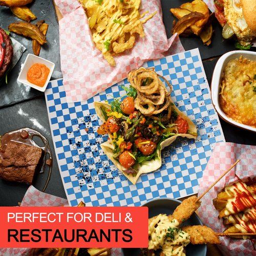 960 Pieces Deli Wax Paper Sheets 12 x 12 inches Checkered Sandwich Wrapping Paper Food Basket Liners for Food Serving, Party, Festival and Outdoors, 6 Colors