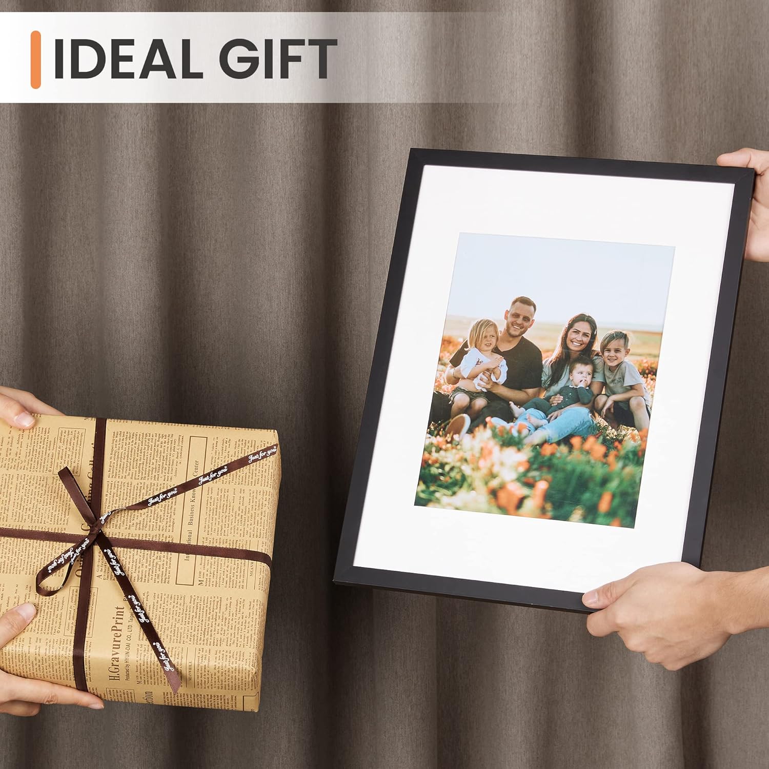Upsimples 12x16 Picture Frame Set of 5 - Versatile Black Frames for 8.5x11 or 12x16 Photos