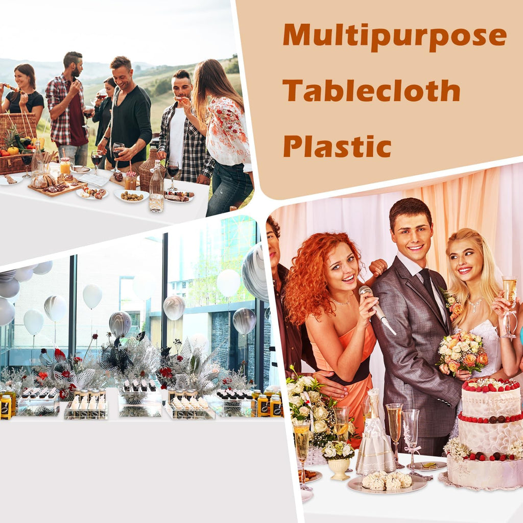 Regine Switzerland Disposable Tablecloths - 40 Pack White Rectangle Covers | 54"x108" for Parties