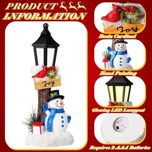 Karenhi Lighted Christmas Snowman Table Decorations - 2 Pack Indoor Centerpieces for Festive Holiday Decor