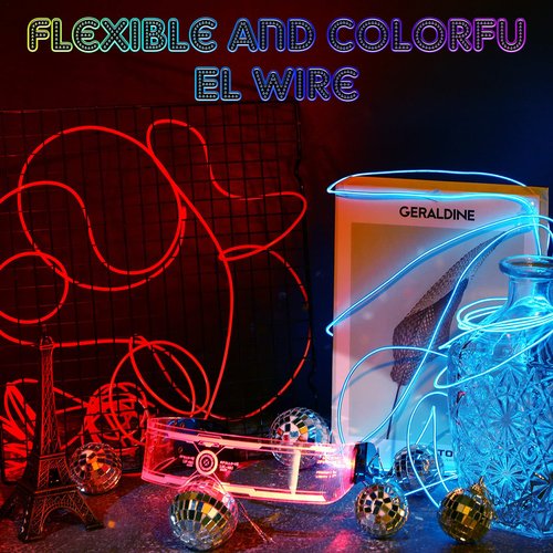 Konohan 6 Pcs Portable Wearable LED Lights Neon El Wire, Battery Operated, Glow Wire for DIY Costume, Halloween, Christmas Decorations(Red, Pink, Blue, Green, Purple, Yellow,16.4 Feet)