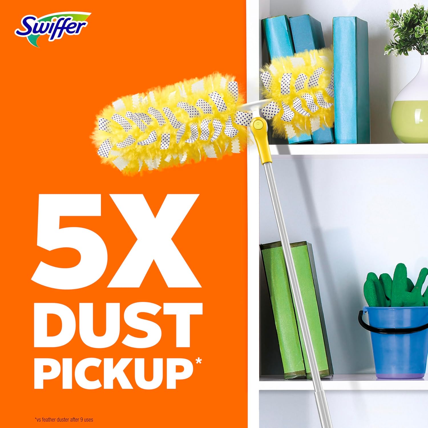 Swiffer Duster Kit - Heavy Duty Starter Kit with 8 Refills & 6 ft Super Extendable Handle