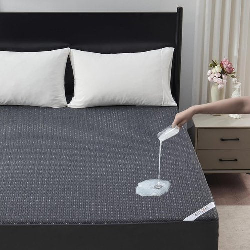 BEDLORE Waterproof Twin Mattress Protector - Noiseless Cover with Stretchable Pockets | Soft & Breathable (Dark Gray)