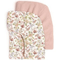 lulumoon Fitted Crib Sheets 2-Pack: Soft Muslin Cotton for Standard Crib - Boho Floral Print for Baby Girls Nursery Bedding & Gift
