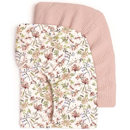lulumoon Fitted Crib Sheets 2-Pack: Soft Muslin Cotton for Standard Crib - Boho Floral Print for Baby Girls Nursery Bedding & Gift