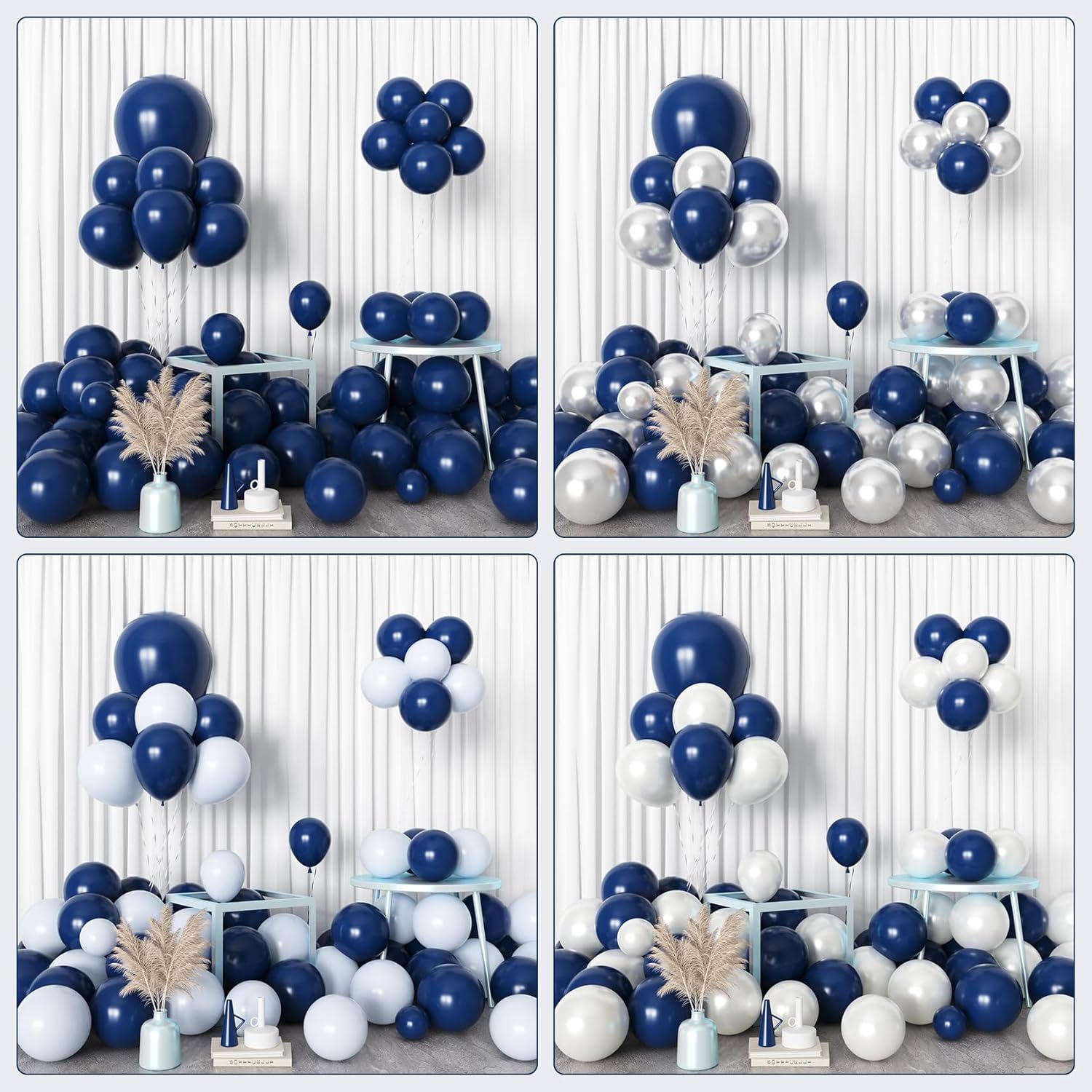 Amandir Navy Blue Balloon Arch Garland Kit - 153 Pcs in Various Sizes for Graduation, Weddings & Parties