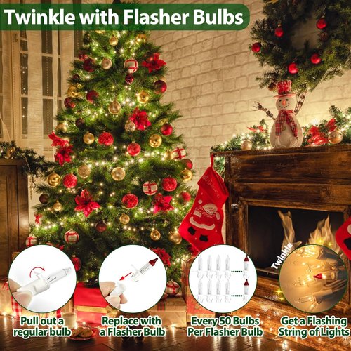 Clear Christmas Lights - 33FT Warm White Mini Lights with 100 Incandescent Bulbs | Indoor & Outdoor Holiday Decor