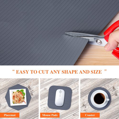Shelf Liners for Kitchen Cabinets, 22Inch x 30Ft, Non Adhesive Shelf Liner, Non-Slip Kitchen Drawer Liners, Waterproof Durable Cabinet Liners for Shelves, Refrigerator, Pantry, Dark Gray