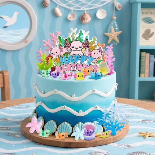 Axolotl Cake Topper Axolotl Birthday Decorations