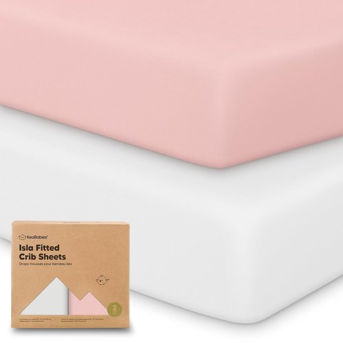 KeaBabies 2-Pack Baby Crib Sheets - Soft & Cozy Viscose Bamboo Fitted Mattress Covers | 52x28 (Rose)