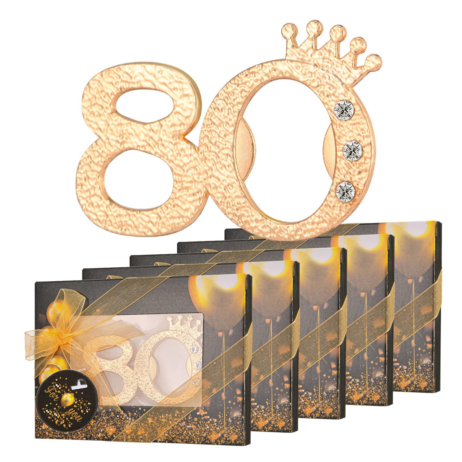 KaGrbves 50 Packs 80 Bottle Openers for 80th Birthday Party Favors Gifts or Souvenirs for Guests 80th Wedding Anniversary Party Favor Gold and Black Theme Party Decorations (80)