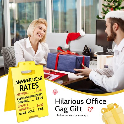 Smilelife Employee Appreciation Gifts Funny Office Cubicle Decor Answer Desk Rates Desk Sign Team Office Gag Gifts for Coworker Teammate Employee Boss Manager