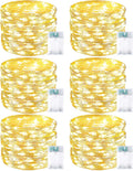 Skiennix 6 Pack Fairy Lights - Battery Operated 20FT 60LED String Lights for Indoor/Outdoor Decor | Warm White