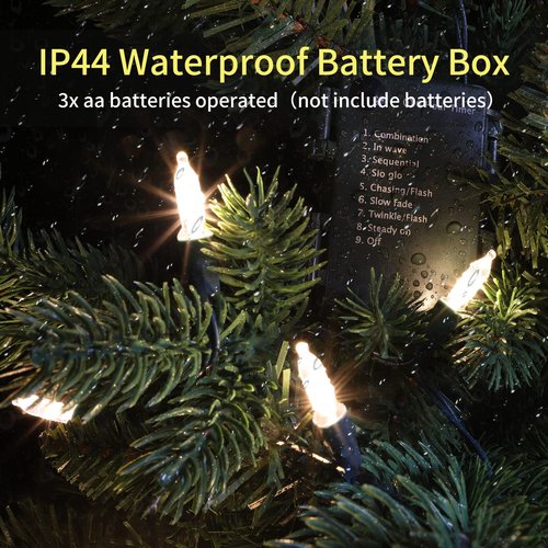 TWINGLEHOME Battery Operated String Lights, 50 LED 18ft Christmas Lights Mini Lights with Timer & 8 Modes, for Christmas Tree Wreath Party Wedding Thanksgiving Decoration(Warm White)…