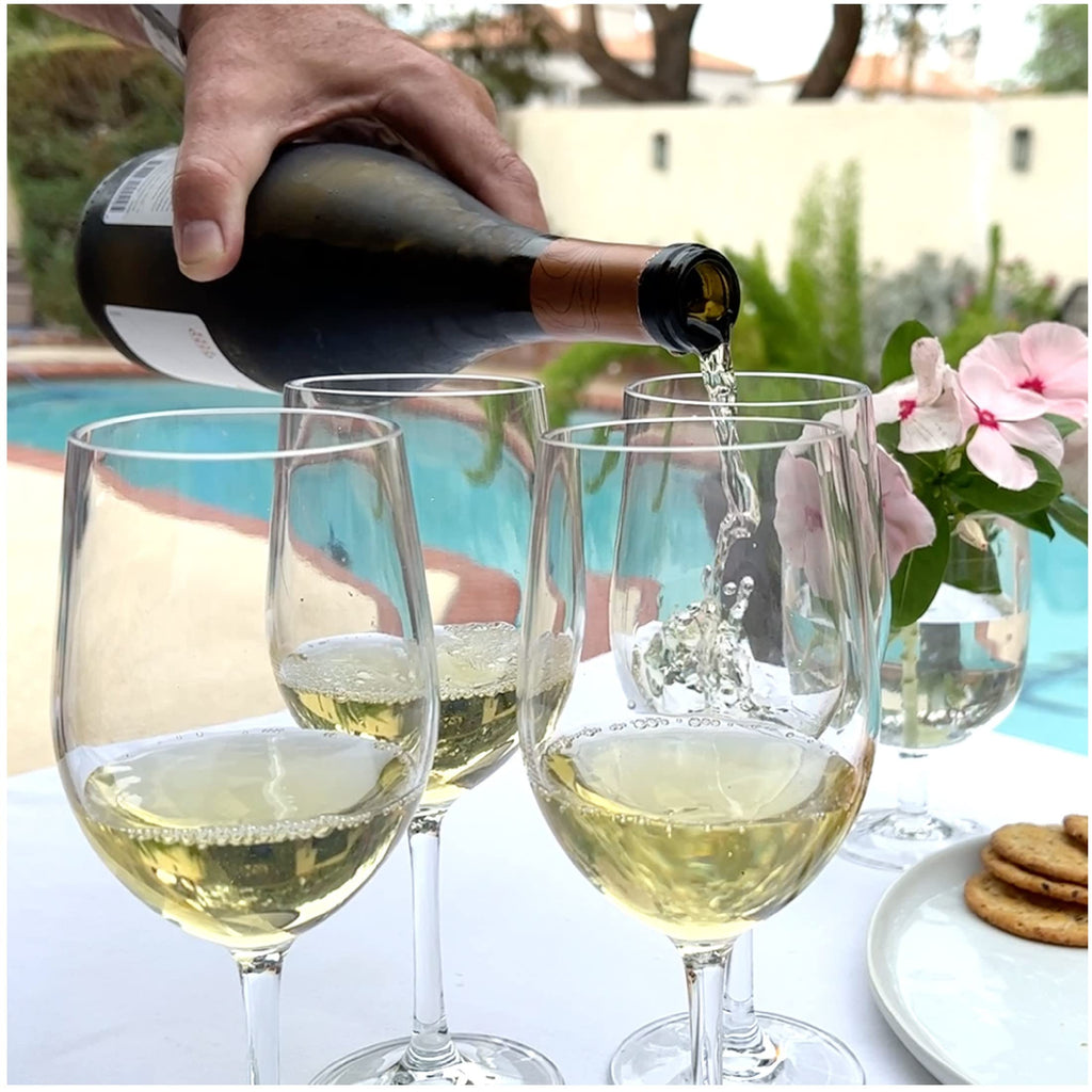 Lily's Home Unbreakable Chardonnay Wine Glasses, Made of Shatterproof Plastic and Ideal for Indoor and Outdoor Use, Reusable 12oz. Set of 4