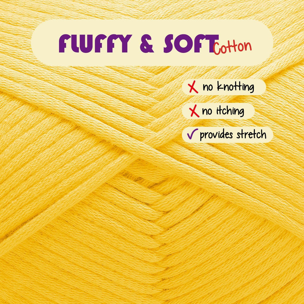 Skiennix Soft Yarn for Crocheting - Easy-to-See Knitting Yarn, 1200 Yards Cotton-Nylon Blend, 12 x 50g