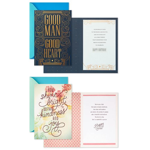 Hallmark Mahogany Birthday Cards Assortment, Here's to You (6 Cards with Envelopes)