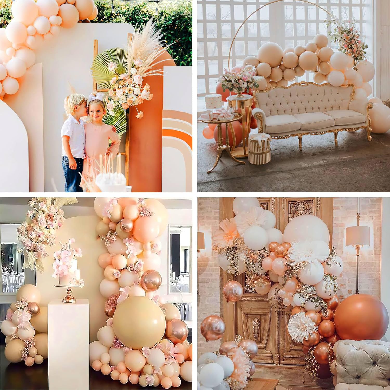 PartyWoo Pastel Orange Balloons - 100 Pcs in Various Sizes for Wedding & Baby Shower Decor