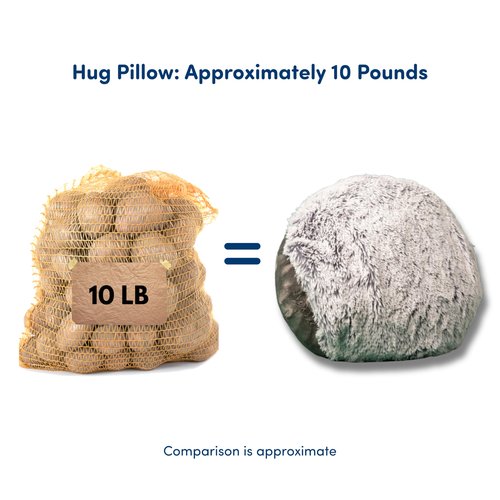 HUGIMALS The Hug Pillow in Gray | 10 lb Weighted Heavy Round Sensory Pillow w/Cozy Hand Pocket for Self-Care, Comfort, Relaxation, Sleep - Thoughtful Gift for Adults, Dad, Husband, Boyfriend, Partner