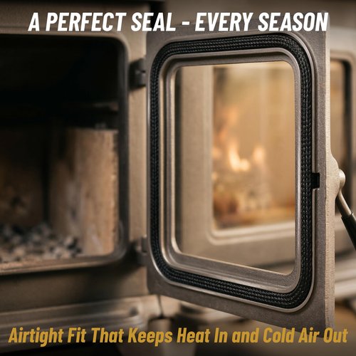 Midwest Hearth 832-1680 Door Rope Gasket and Adhesive 3/4" x 84" | Fits Quadra-Fire, PelPro, Heatilator & Heat N Glo | Graphite Fiberglass | Made in USA