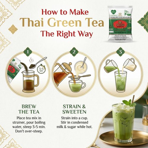 Chatramue (Number One) Green Tea Mix Extra Green Formula, 180g/6.35 Oz (Pack of 12)