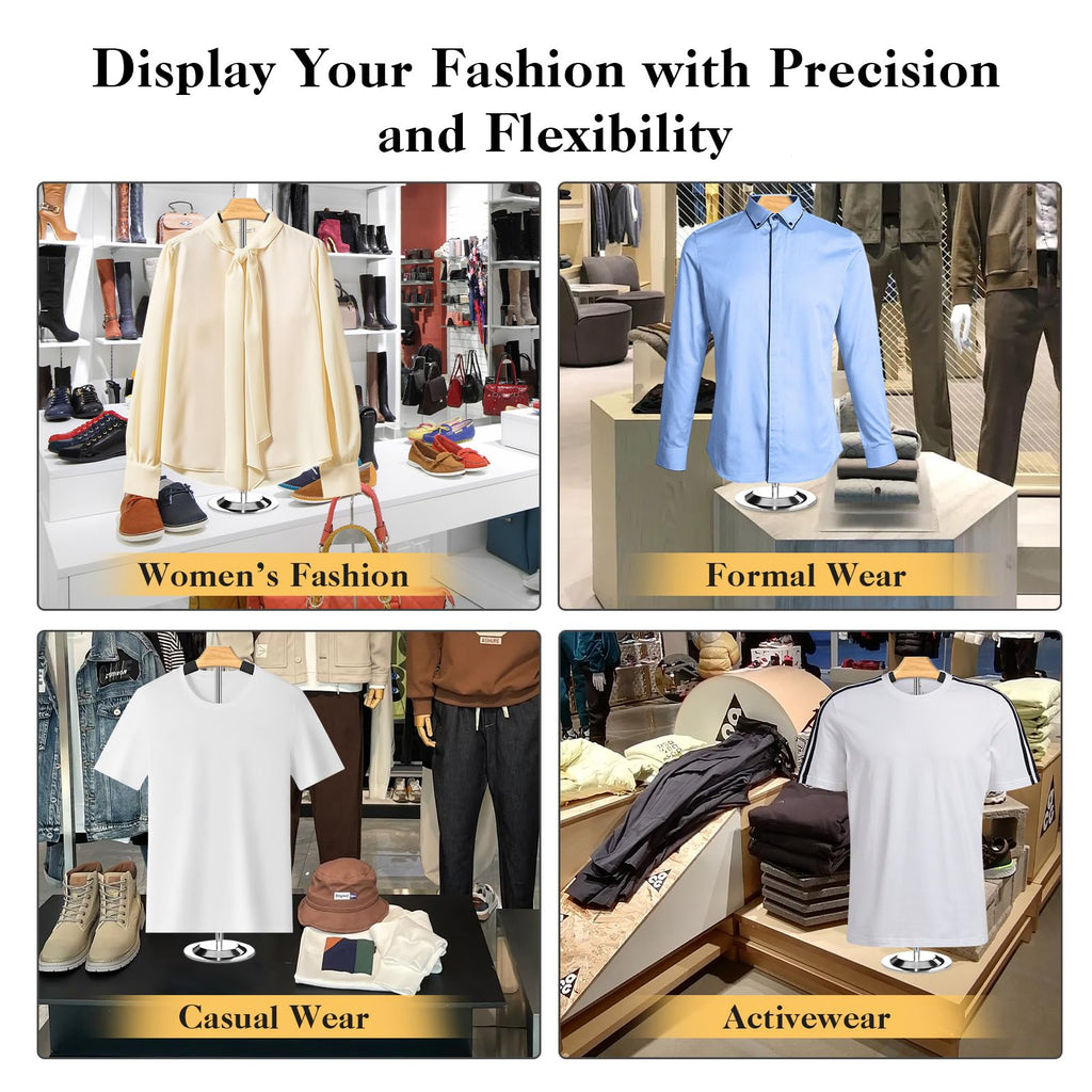 6 Pack T Shirt Display Stand for Vendors ，18.1-31" Adjustable Height Clothing Display Stand Tshirt Display Shoulder Stand Shirt Rack Dress Form Stand Mannequin Torso Stand for Shops
