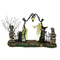 Department 56 Village Collection Accessories Halloween Spiritual Guidance Cemetary Gate Lit Figurine, 6.2 Inch, Multicolor