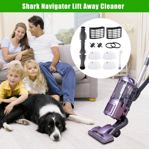 MZY LLC Vacuum Filter Replacement for Shark Navigator Lift Away NV350 NV351 NV352 NV355 NV356 NV357 NV358 UV440 Replacement Parts 2 Hepa Filter + 4 Foam + 1 Brush Roller + 2 Belt + 2Wheels