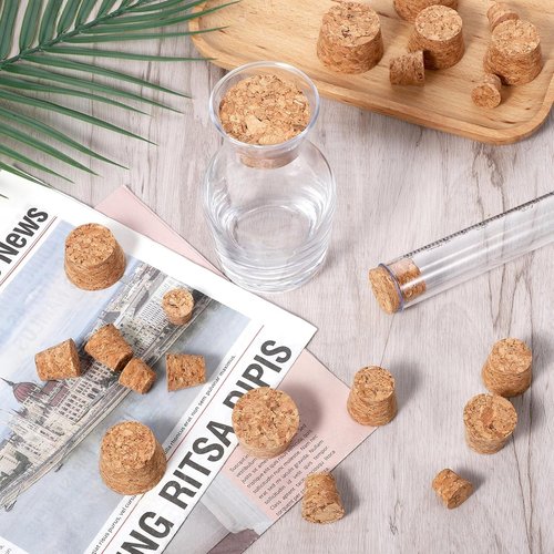 30 Pcs Cork Stoppers, Wooden Corks for Crafts, Bottle Corks Wood Color Straight Cylinder Stoppers Replaceable Wine Bottles Cork Stopper for Making Beer Crafts DIY Projects Home Decor, 6 Sizes