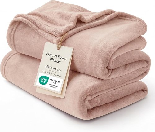 Bedsure GentleSoft Fleece Blanket - Cozy Lightweight Plush Twin Size Dusty Pink, 60x80 Inches