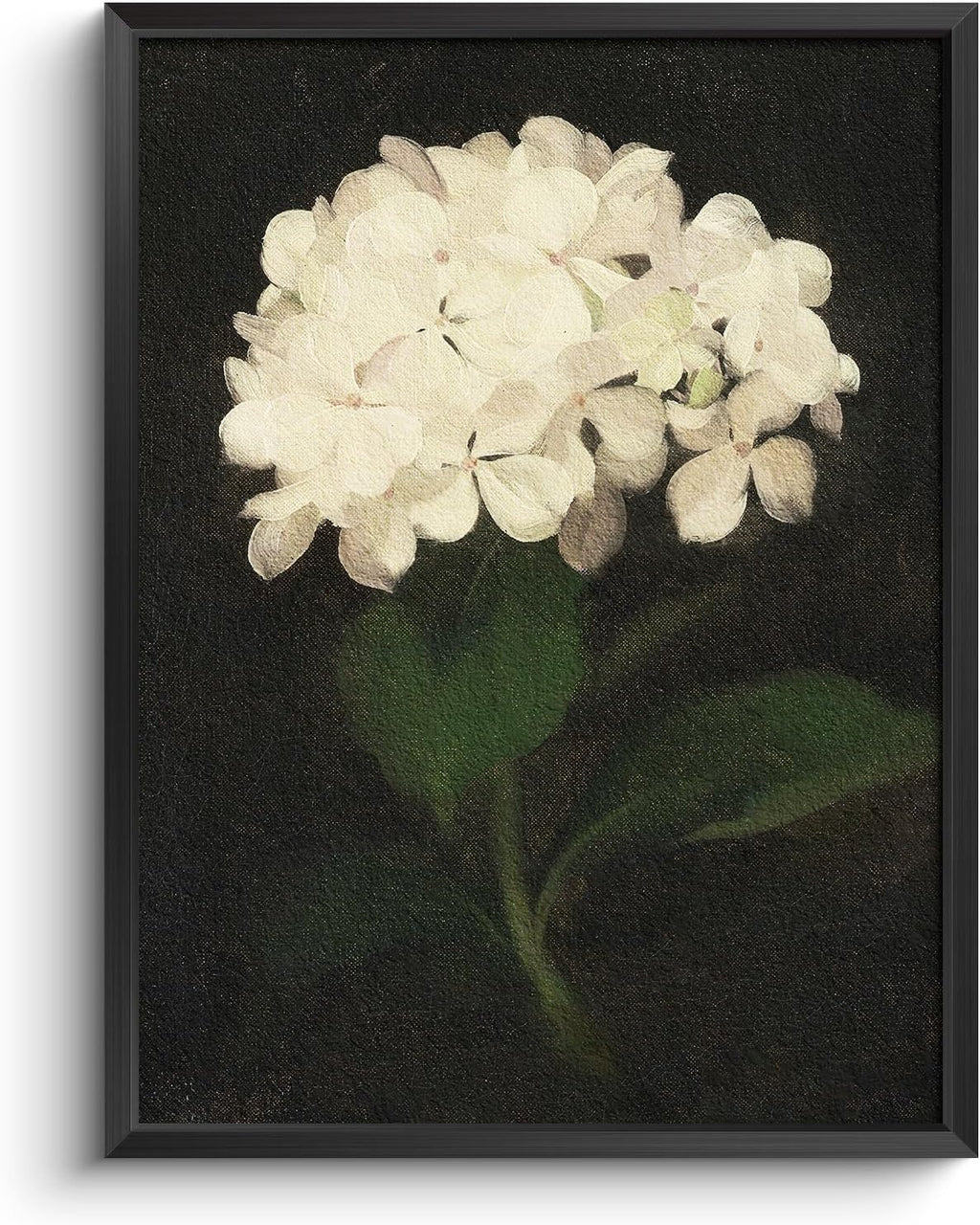 Bzstyleart Metal Framed Wall Art - Textured Hydrangea Canvas Print | 12 x 16 Inch Aesthetic Decor