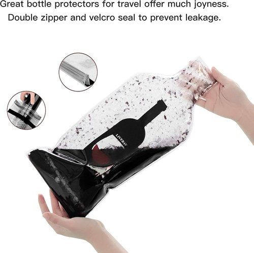 10 Set Wine Bags for Travel, Wine Bottle Travel Protector Bags, Wine Travel Bags for Wine Bottles Airplane, Wine Packaging Skins Sleeves for Air, Car and Cruise Travel