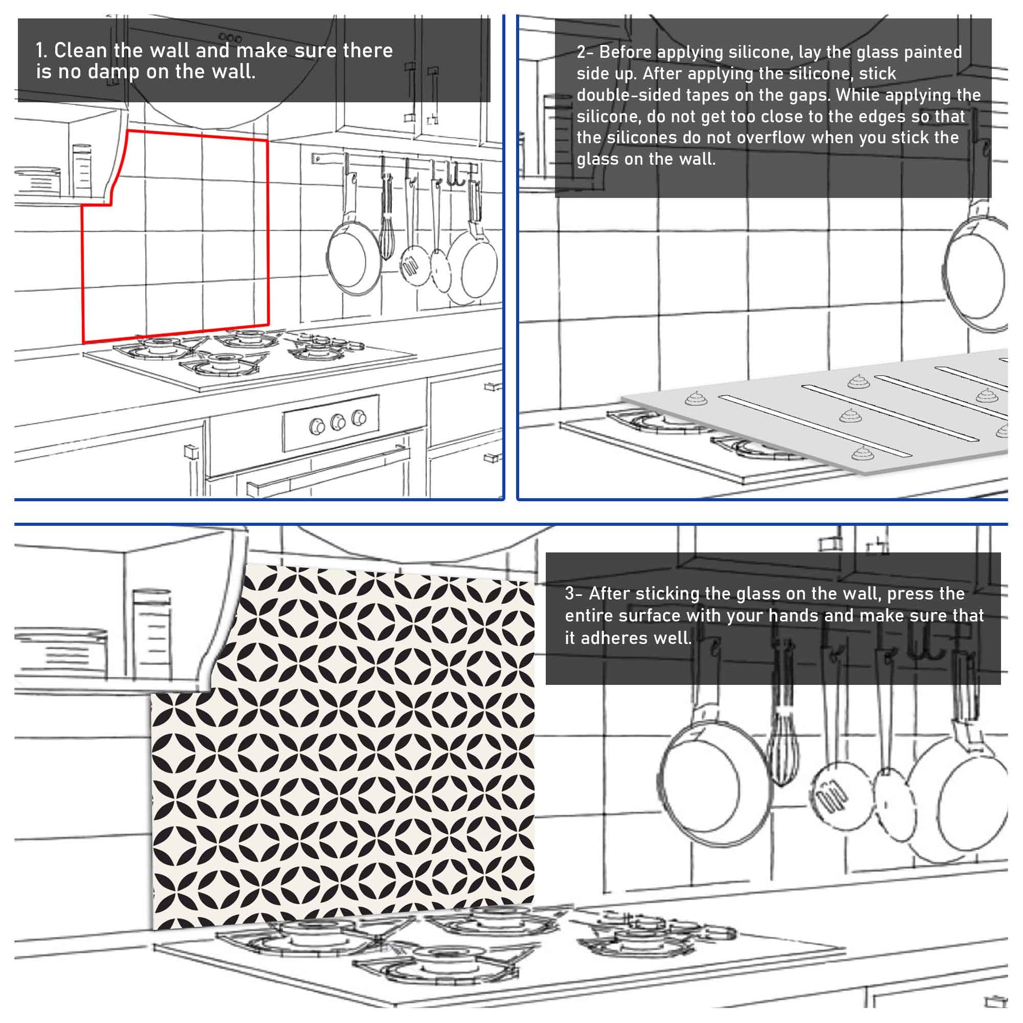 Tempered Glass Kitchen Backsplash, Stove Back Cover, Stove Splashback, Cutting Board, Kitchen Sink Splash Guard, Home Wall Decor (30x16'')