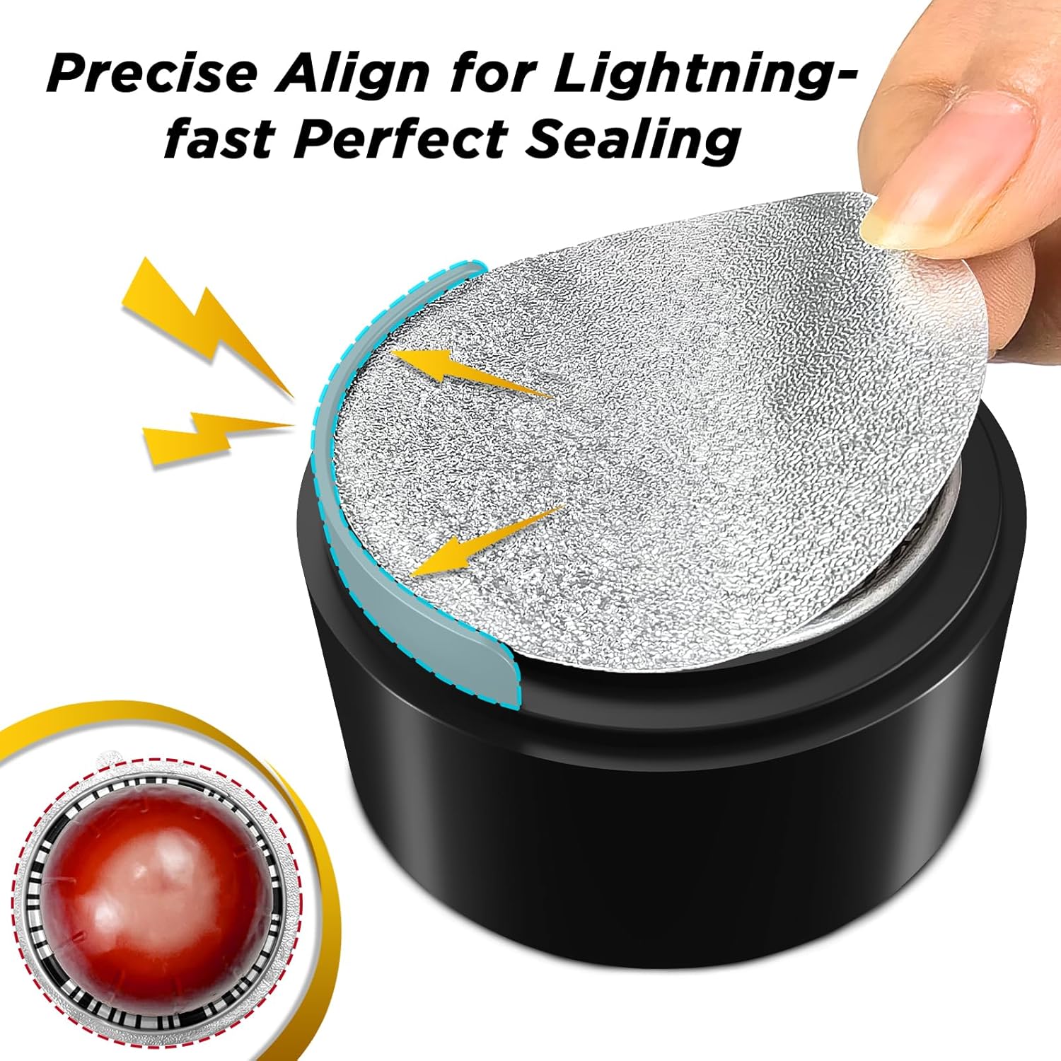 CAPMESSO Reusable Vertuoline Pod Refill Kit - 50 Aluminum Lids with Fill & Press Brush | Eco-Friendly Solution