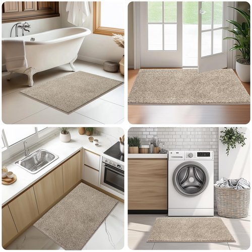 DOMUSTEX Washable Kitchen Rug 24" x 70" Rectangular, Non Slip Absorbent Indoor Entryway Runner Rug for Floor, Laundry, Bathroom, Bedroom (Roll Packing)