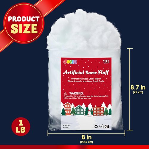 JOYIN Fake Snow Cotton | 1 LB Soft Snow Blanket for Christmas Village Decor & Winter Displays