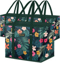 BALEINE Reusable Grocery Bags - Foldable Shopping Bags with Reinforced Bottom & Handles | Blossom Season (3-Pack)