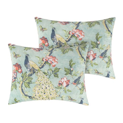 Greenland Home Pavona Enchanted Garden Quilted Pillow Sham, Standard 20x26-inch