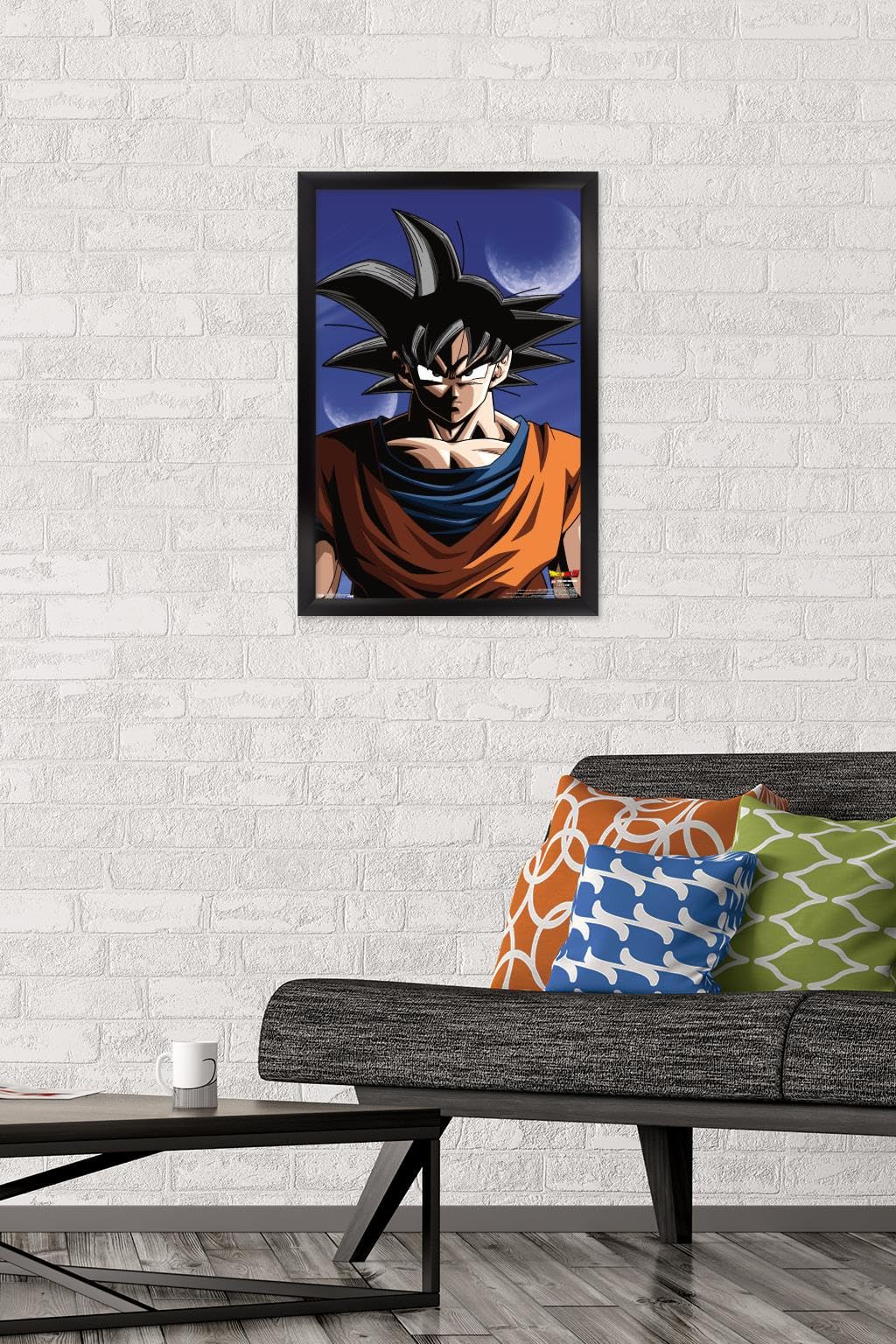 Trends International Dragon Ball Z - Goku Wall Poster, 14.725" x 22.375", Black Framed Version